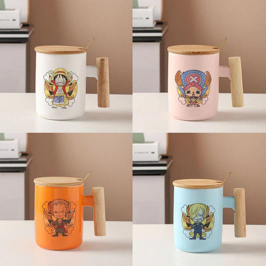 Luffy / Chopper / Zoro / Sanji Mug Gift Box Set Ceramic Mug With Lid Spoon