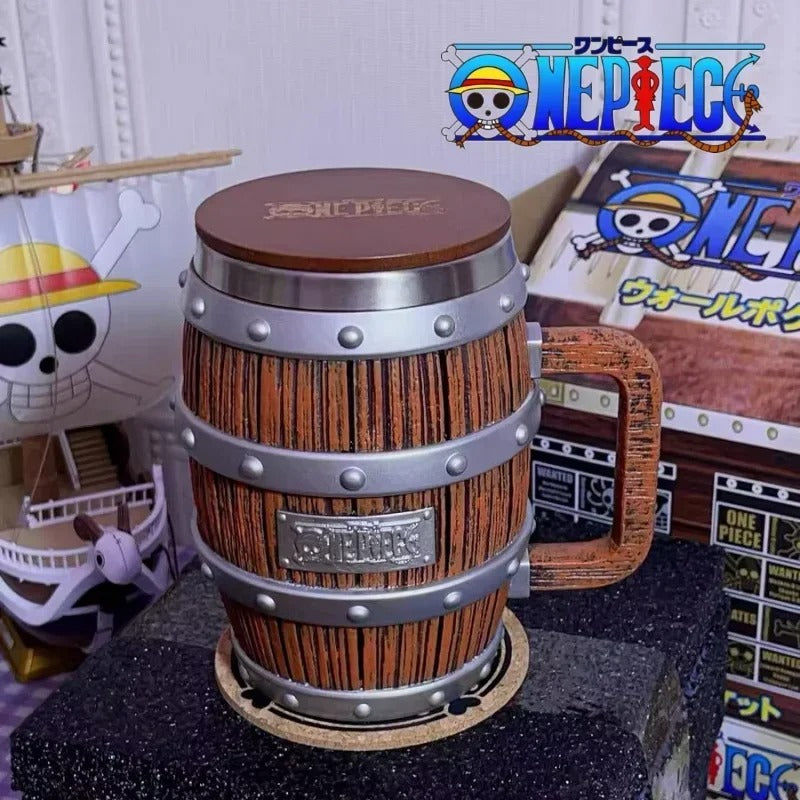 One Piece Mug Ace Luffy Sabo Wine Barrel Cup