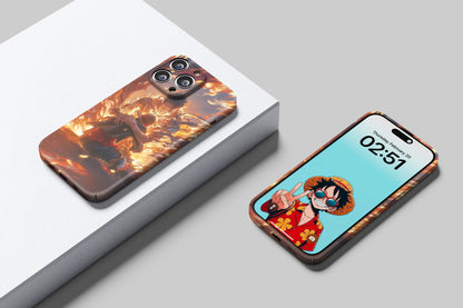 Ace And Luffy's Fire Of Brotherhood | One Piece 3D Printed Anime Phone Case