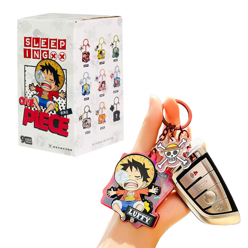 Boîte aveugle porte-clés dessin animé charmant Luffy/Zoro/Nami