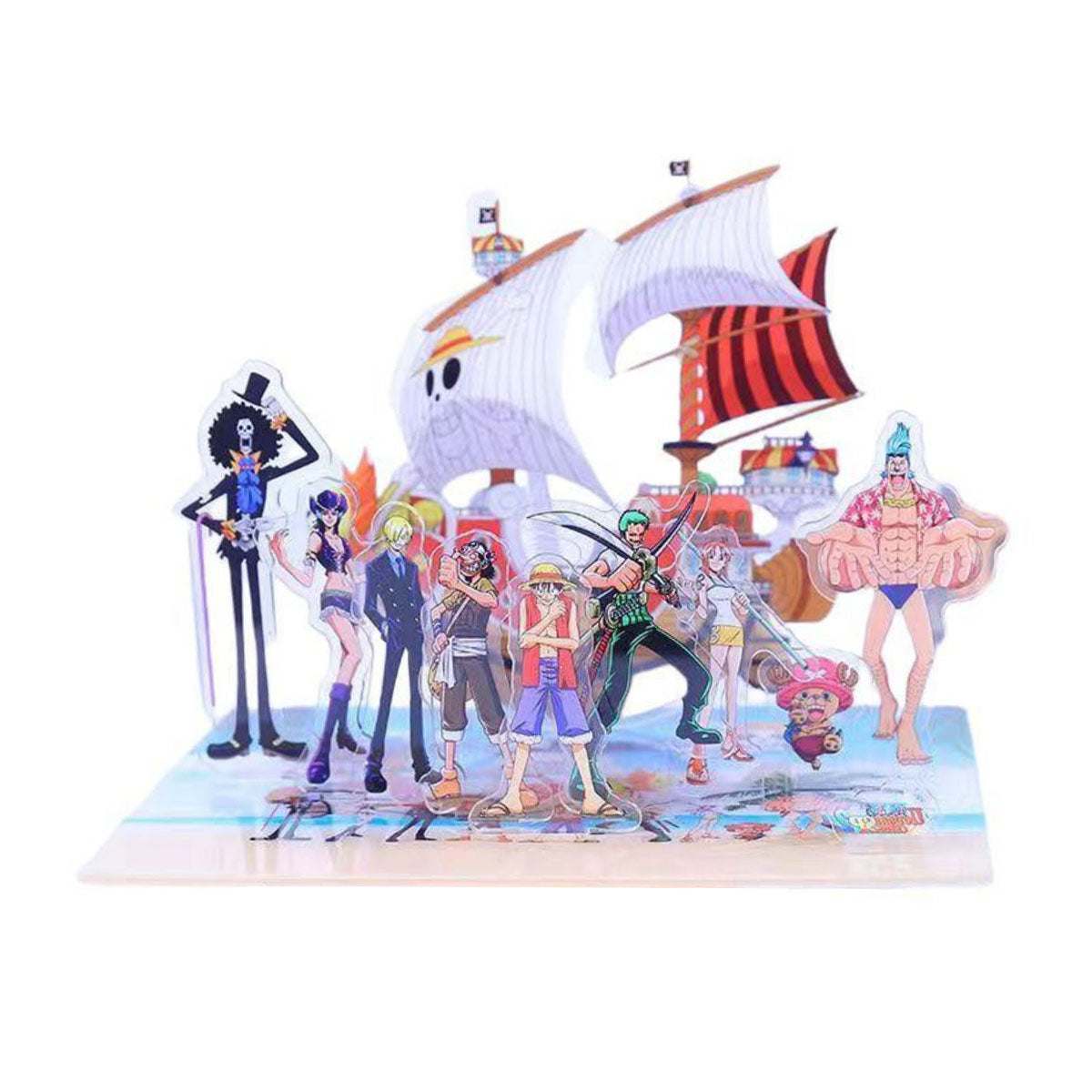 Décoration figurine acrylique sur socle Luffy, les pirates au chapeau de paille