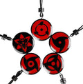 Ensemble de pendentifs collier Sharingan en bois de santal naturel sculpté à la main