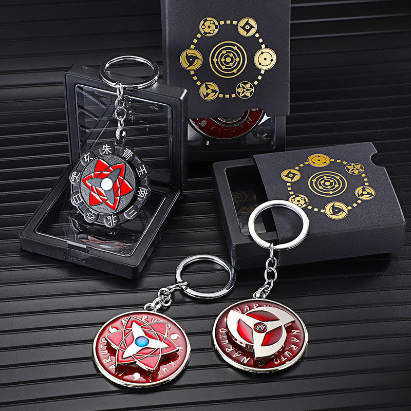 Porte-clés rotatif Sharingan Naruto - Jouet Fidget Spinner Uchiha Anime