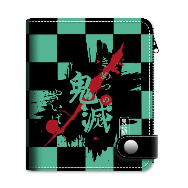 Demon Slayer Tanjiro Nezuko Anime Wallet, PU Leather Short Bifold Wallet for Fans