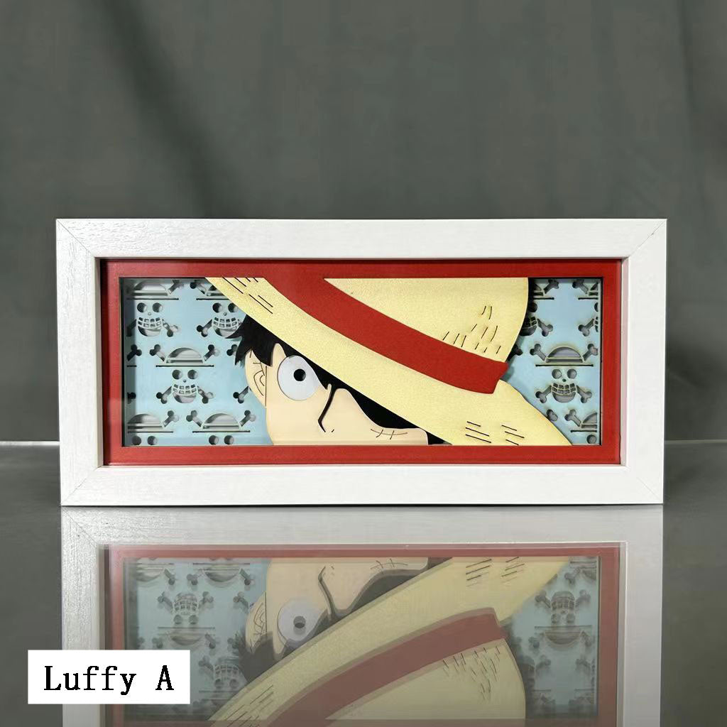 Décoration de cadre photo 3D des personnages Luffy/Ace/Zoro