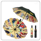 One Piece Monkey D Luffy Roronoa Zoro Automatic Folding Umbrella, Straw Hat Crew Anime Print Black Glue UV Protection Windproof Rain Sun Umbrella