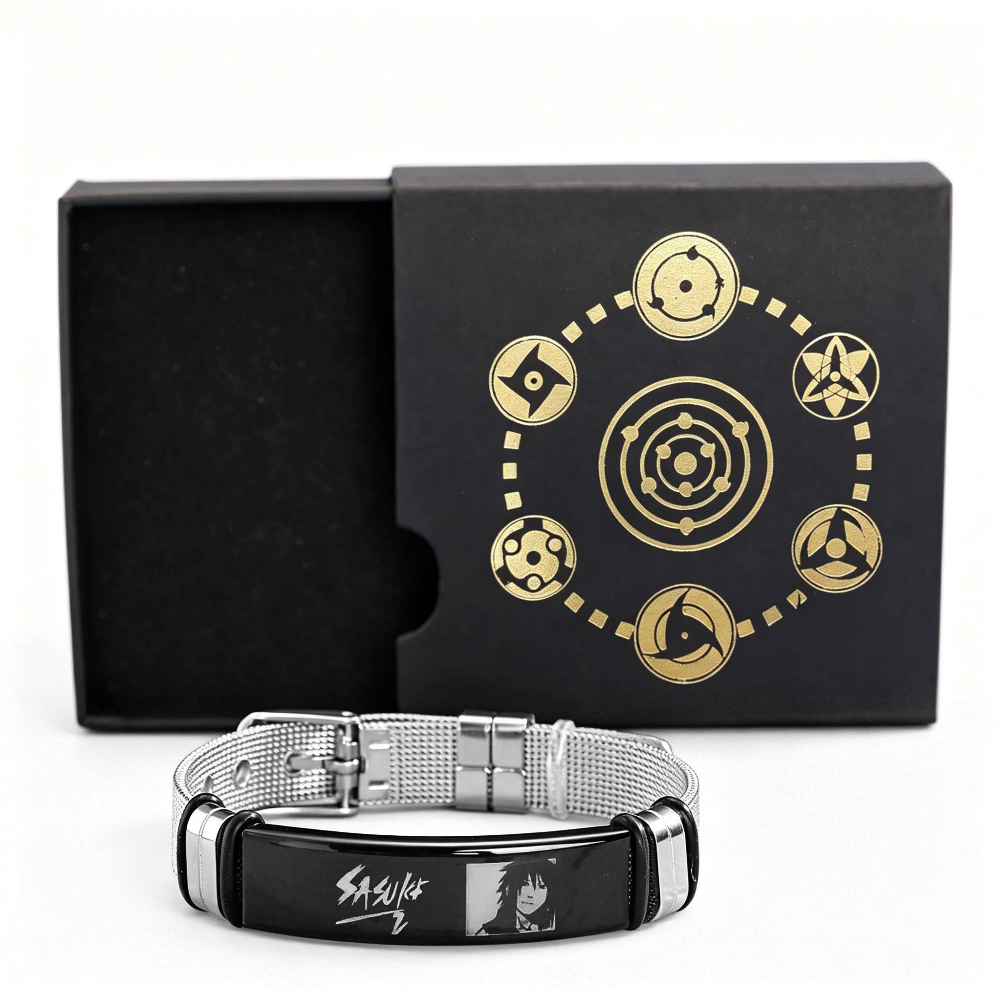Naruto Anime Character Bracelet Set - Adjustable Stainless Steel Wristband