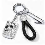 ONE PIECE Luffy Wanted Keychain with Mini Knife | Anime Bounty Tag Gift Set
