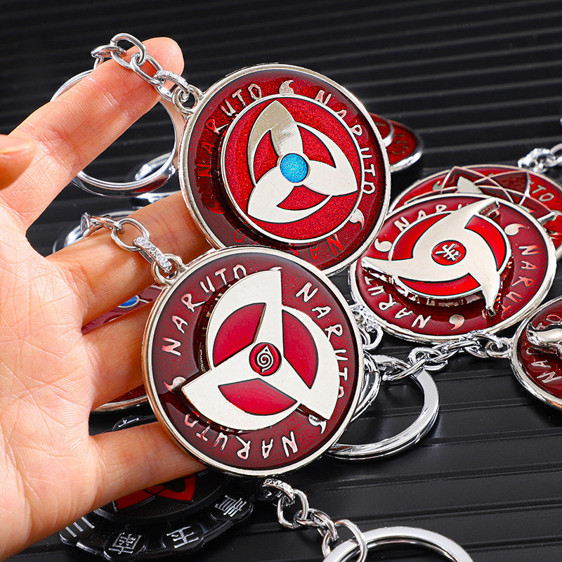 Porte-clés rotatif Sharingan Naruto - Jouet Fidget Spinner Uchiha Anime