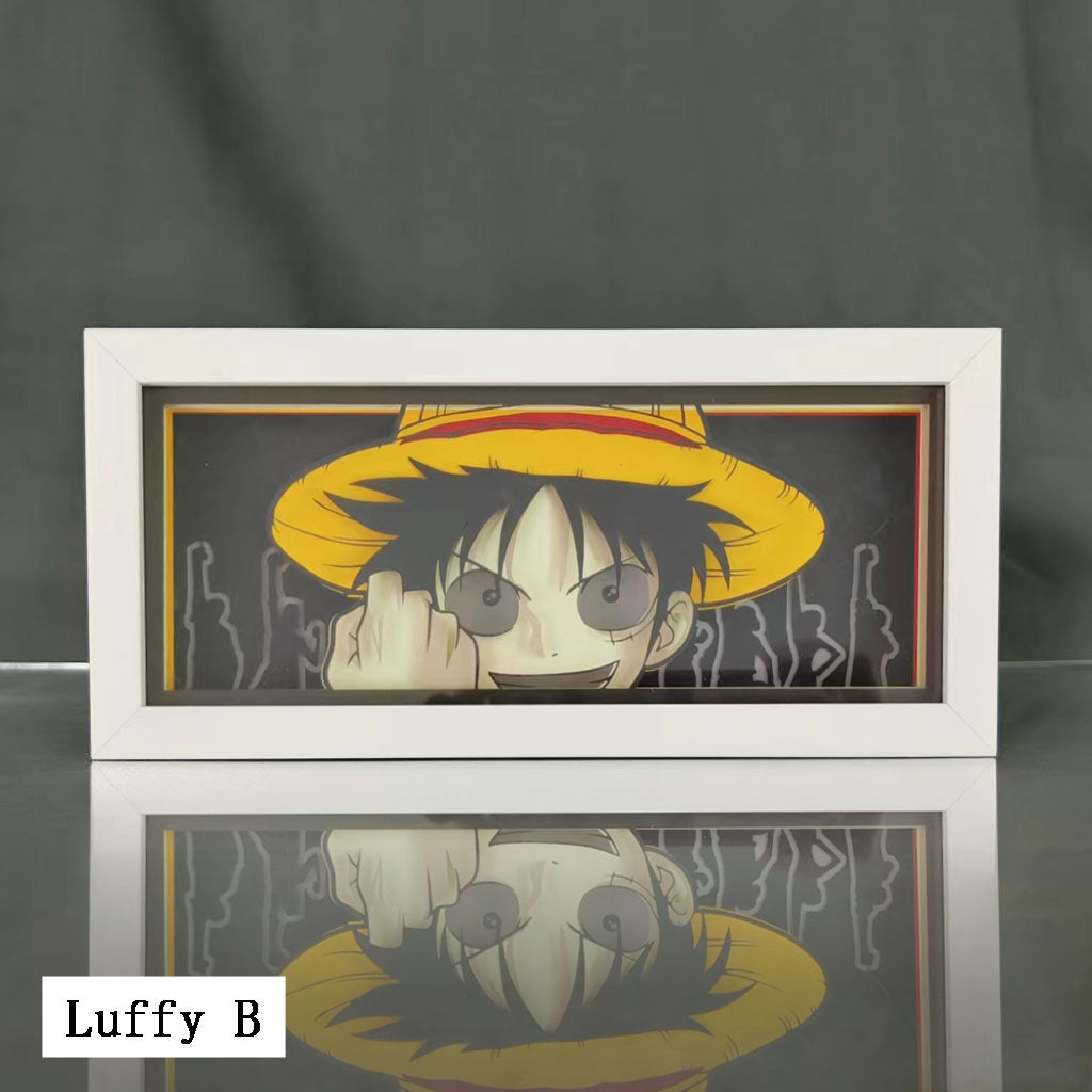 Décoration de cadre photo 3D des personnages Luffy/Ace/Zoro