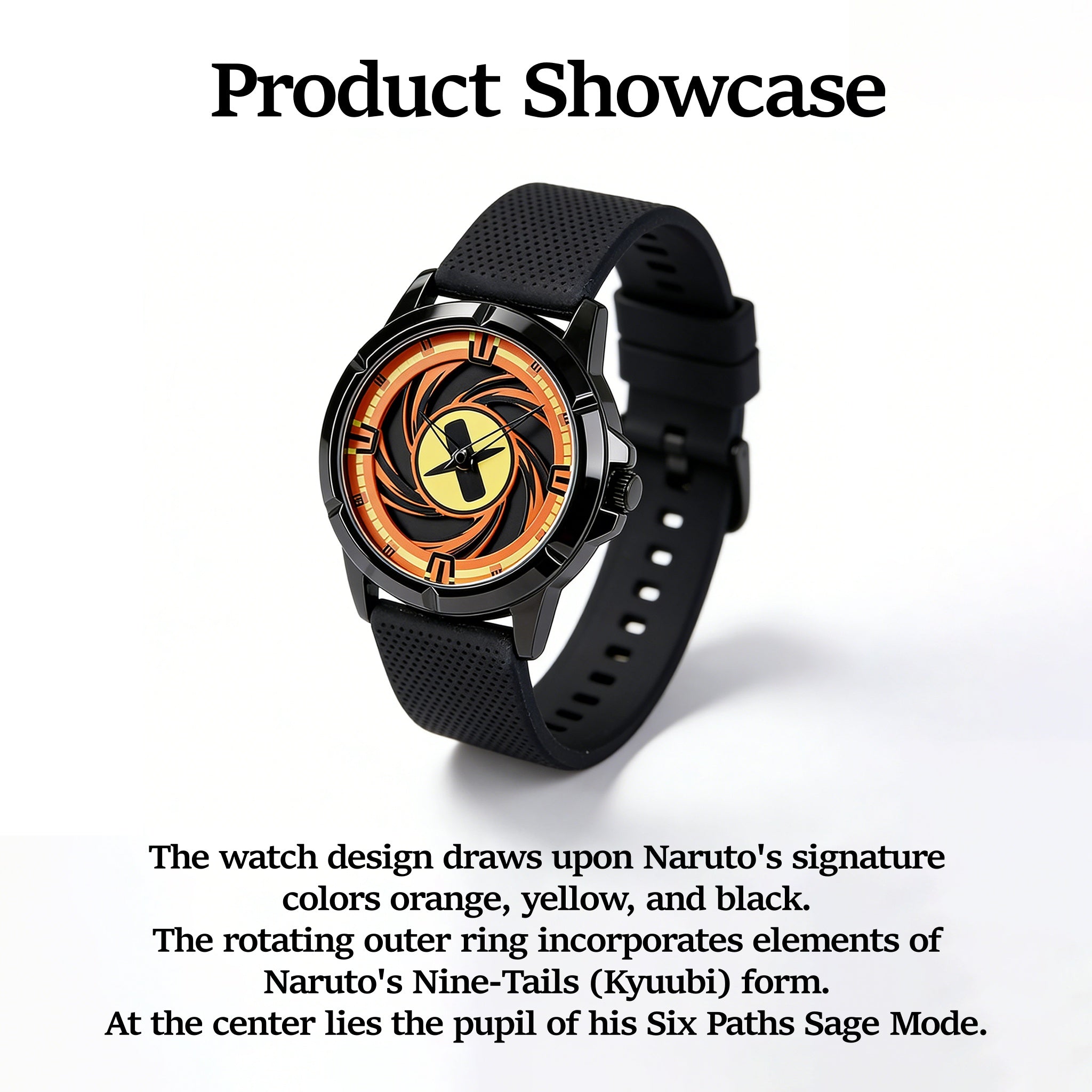 Naruto Itachi Montre à quartz rotative, Mode Ermite des Six Chemins Sharingan Montre-bracelet Anime