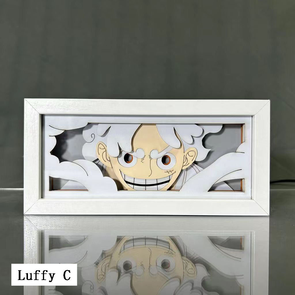 Décoration de cadre photo 3D des personnages Luffy/Ace/Zoro