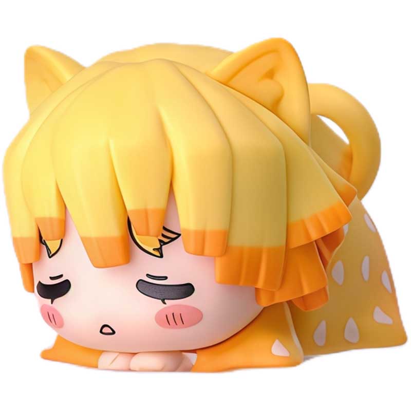 Figurines Chibi Oreilles de Chat Demon Slayer Nezuko Tanjiro, Ensemble de 6 Figurines d'Anime Endormies