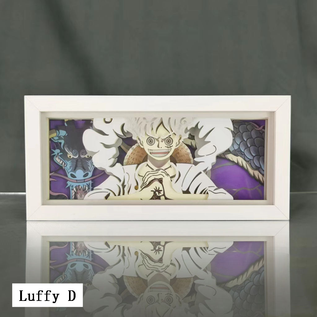 Décoration de cadre photo 3D des personnages Luffy/Ace/Zoro
