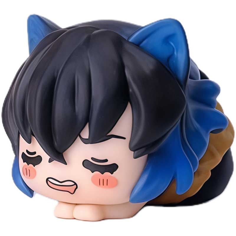 Figurines Chibi Oreilles de Chat Demon Slayer Nezuko Tanjiro, Ensemble de 6 Figurines d'Anime Endormies