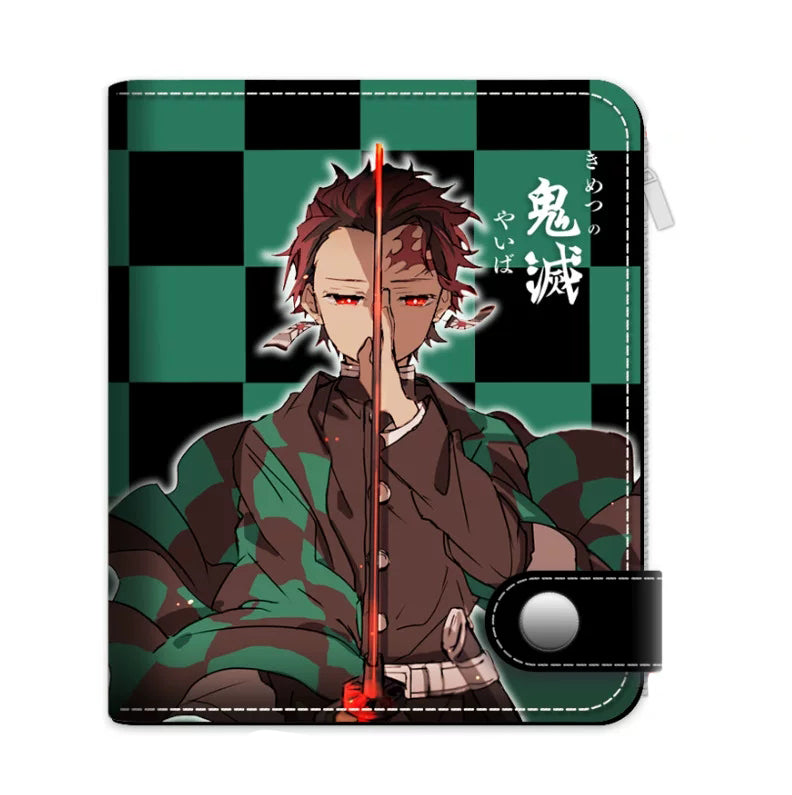 Demon Slayer Tanjiro Nezuko Anime Wallet, PU Leather Short Bifold Wallet for Fans
