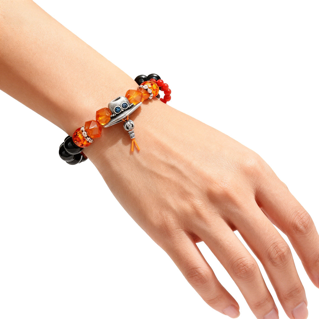 Bracelet Perles One Piece As Luffy Sabo | Bracelet à Breloques Anime Les Trois Frères