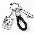 ONE PIECE Luffy Wanted Keychain with Mini Knife | Anime Bounty Tag Gift Set