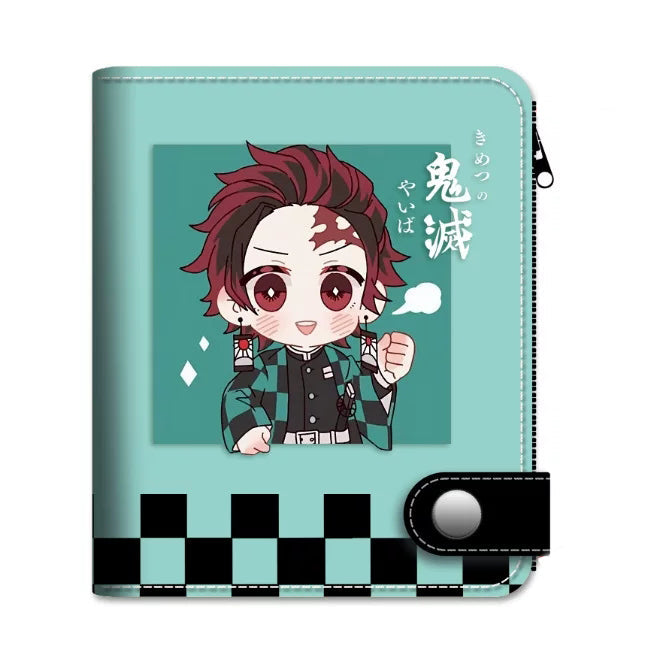 Demon Slayer Tanjiro Nezuko Anime Wallet, PU Leather Short Bifold Wallet for Fans