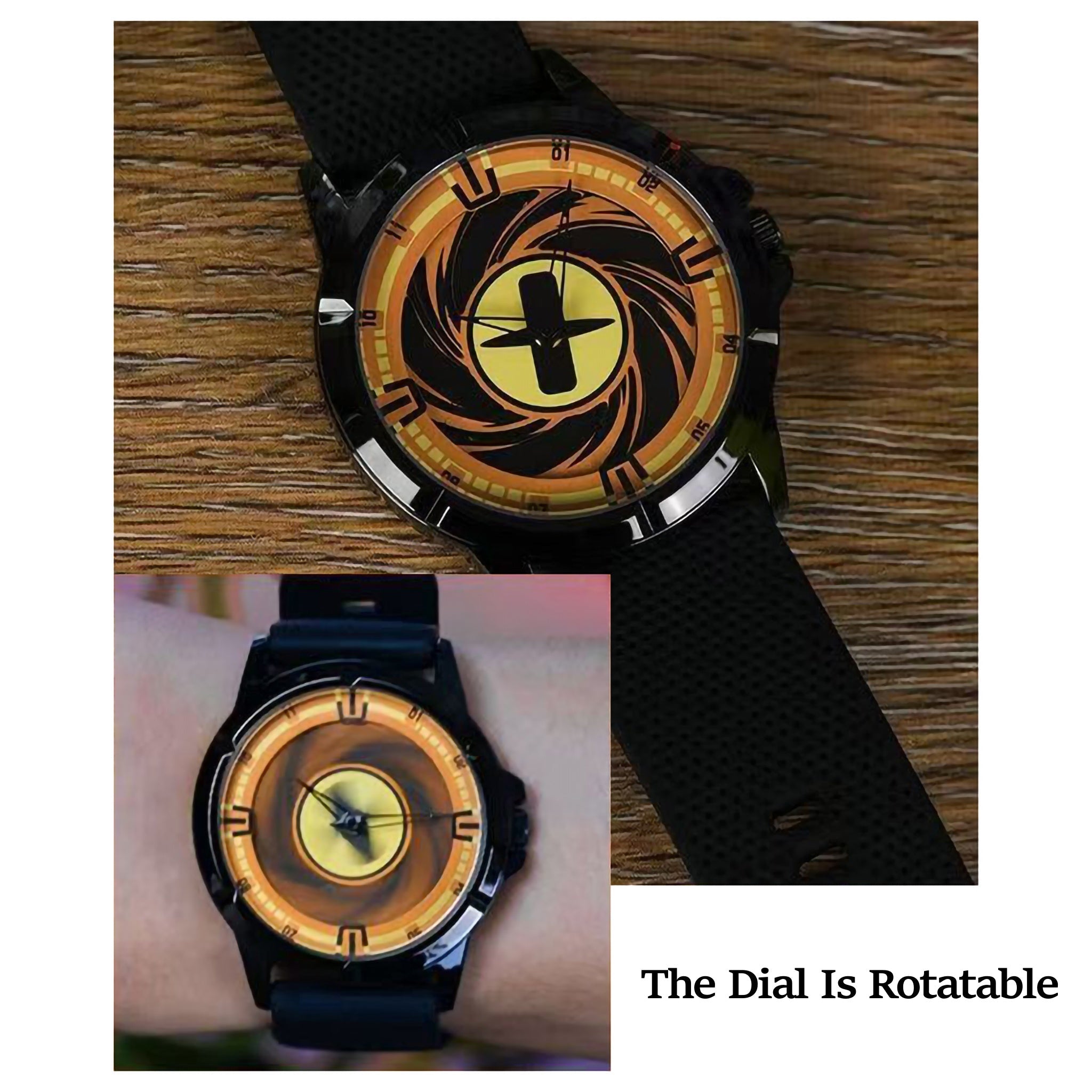 Naruto Itachi Montre à quartz rotative, Mode Ermite des Six Chemins Sharingan Montre-bracelet Anime