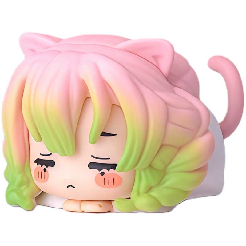 Figurines Chibi Oreilles de Chat Demon Slayer Nezuko Tanjiro, Ensemble de 6 Figurines d'Anime Endormies