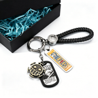 One Piece Anime Keychain Set - Braided Leather Wanted Poster Pendant Keychain