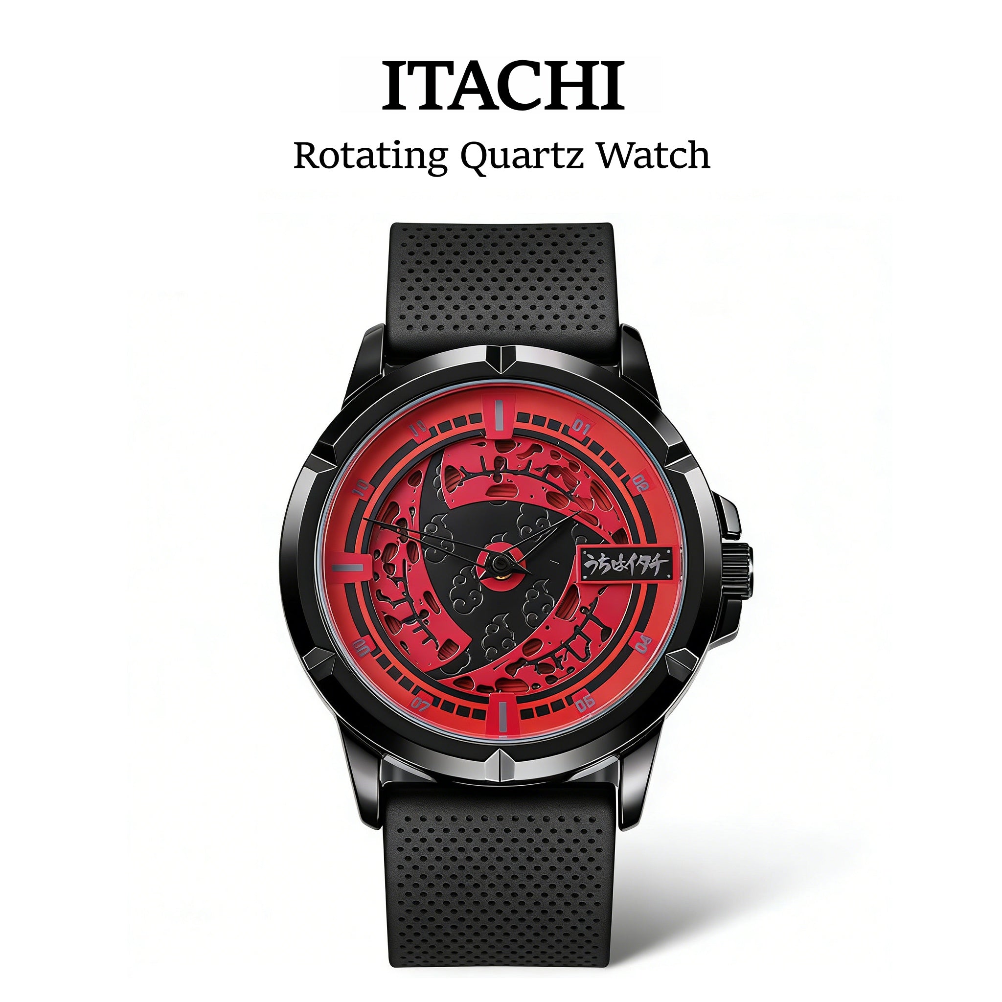 Naruto Itachi Montre à quartz rotative, Mode Ermite des Six Chemins Sharingan Montre-bracelet Anime