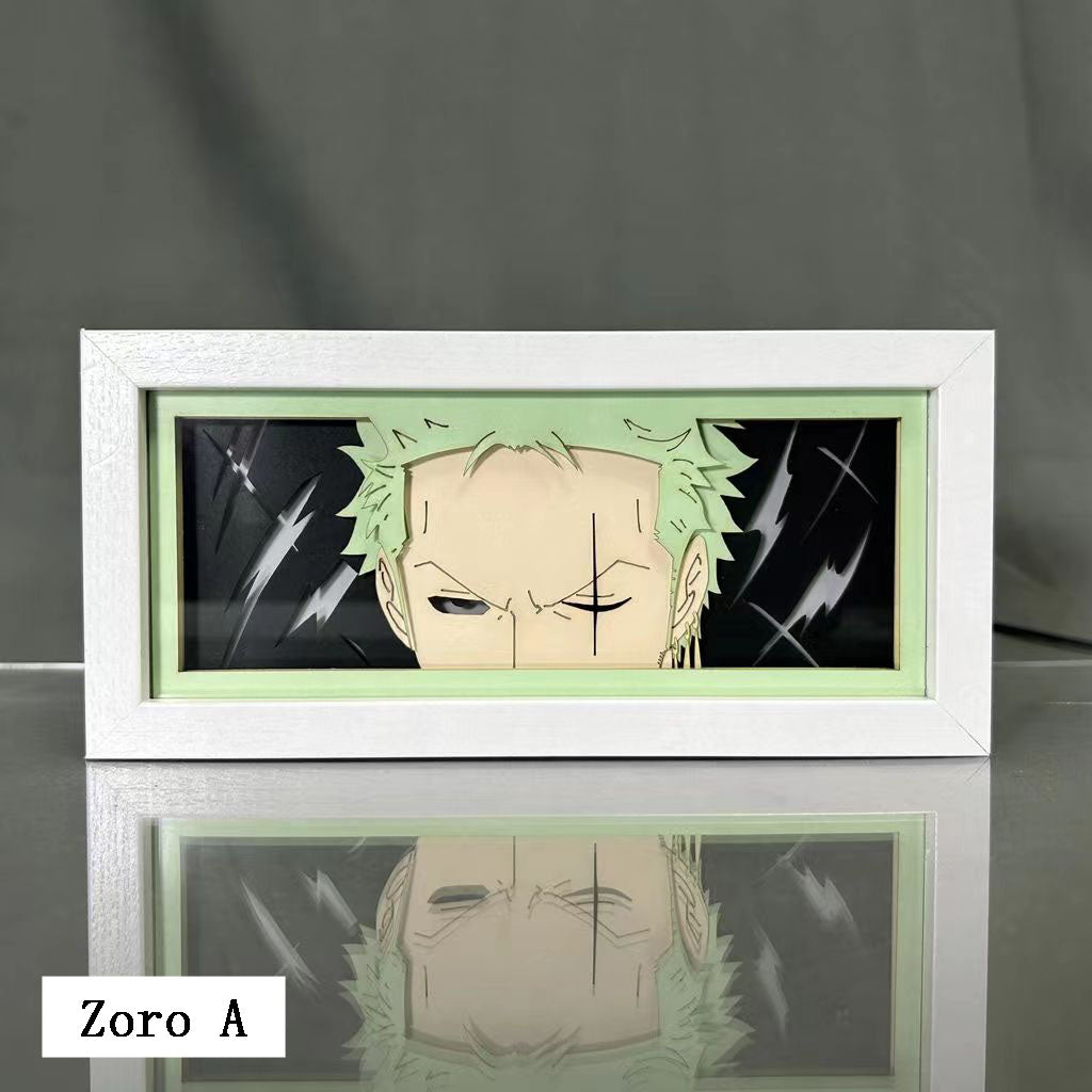Décoration de cadre photo 3D des personnages Luffy/Ace/Zoro