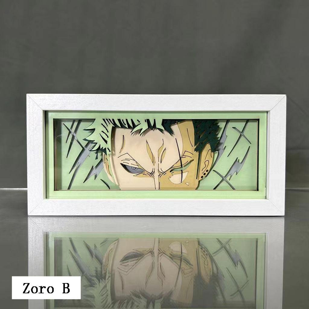 Décoration de cadre photo 3D des personnages Luffy/Ace/Zoro