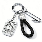 ONE PIECE Luffy Wanted Keychain with Mini Knife | Anime Bounty Tag Gift Set