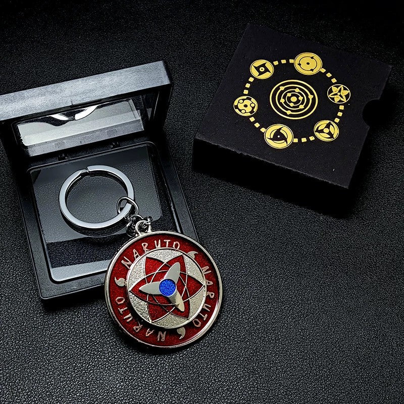 Porte-clés rotatif Sharingan Naruto - Jouet Fidget Spinner Uchiha Anime