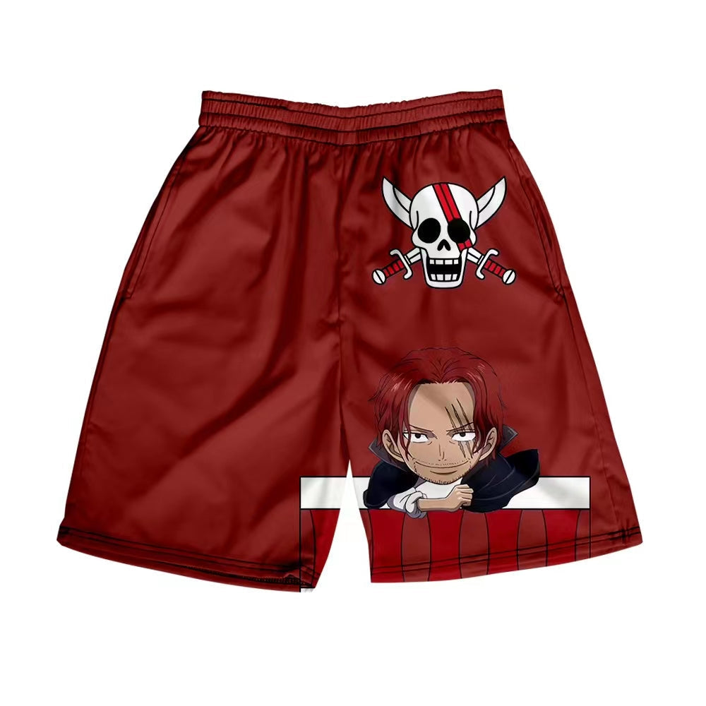 Shorts d'été Luffy/Zoro/Sanji/Chopper Pantalon imprimé texte exquis