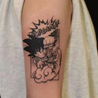 Les autocollants de tatouage semi-permanent au jus herbacé Son Goku sont durables et imperméables