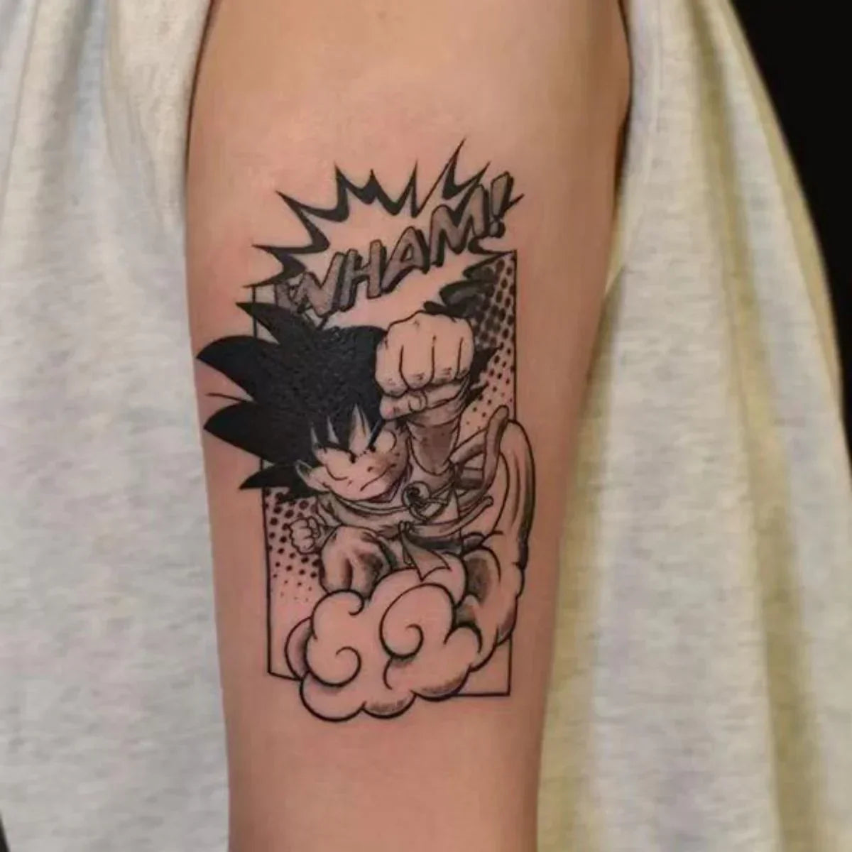 Les autocollants de tatouage semi-permanent au jus herbacé Son Goku sont durables et imperméables
