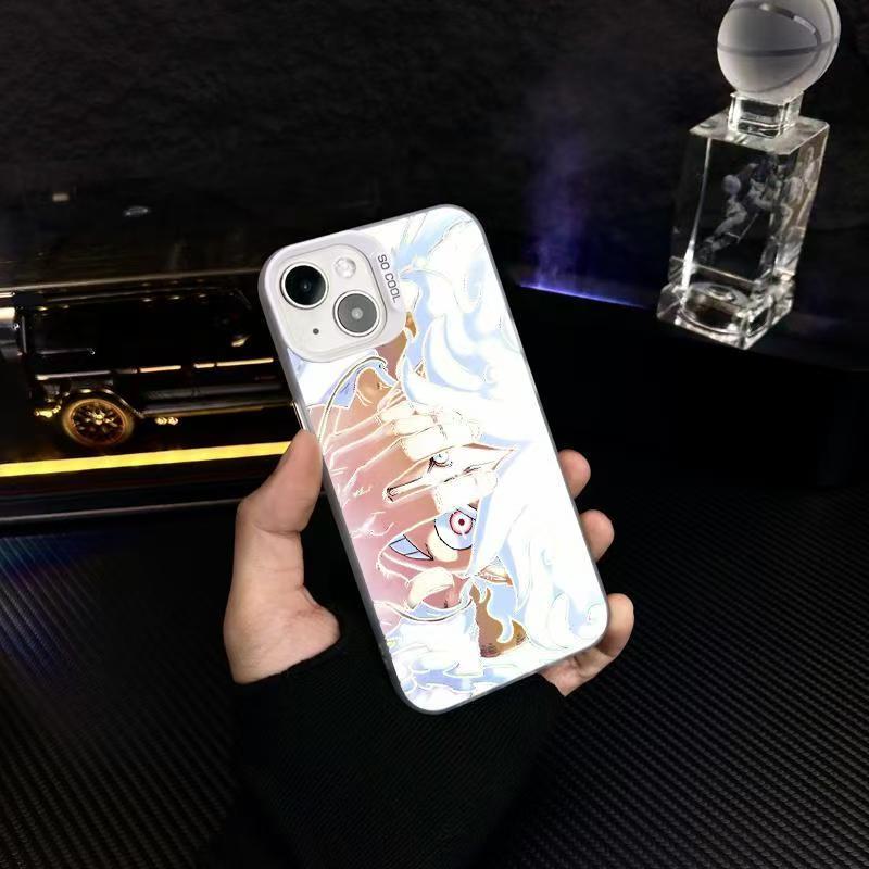 One Piece Luffy Nika Form iPhone Case, Monkey D Luffy Gear 5 Anime Shockproof Phone Cover