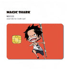 Autocollants de carte bancaire Luffy/Zoro épaissis avec gommage cristal personnalisés