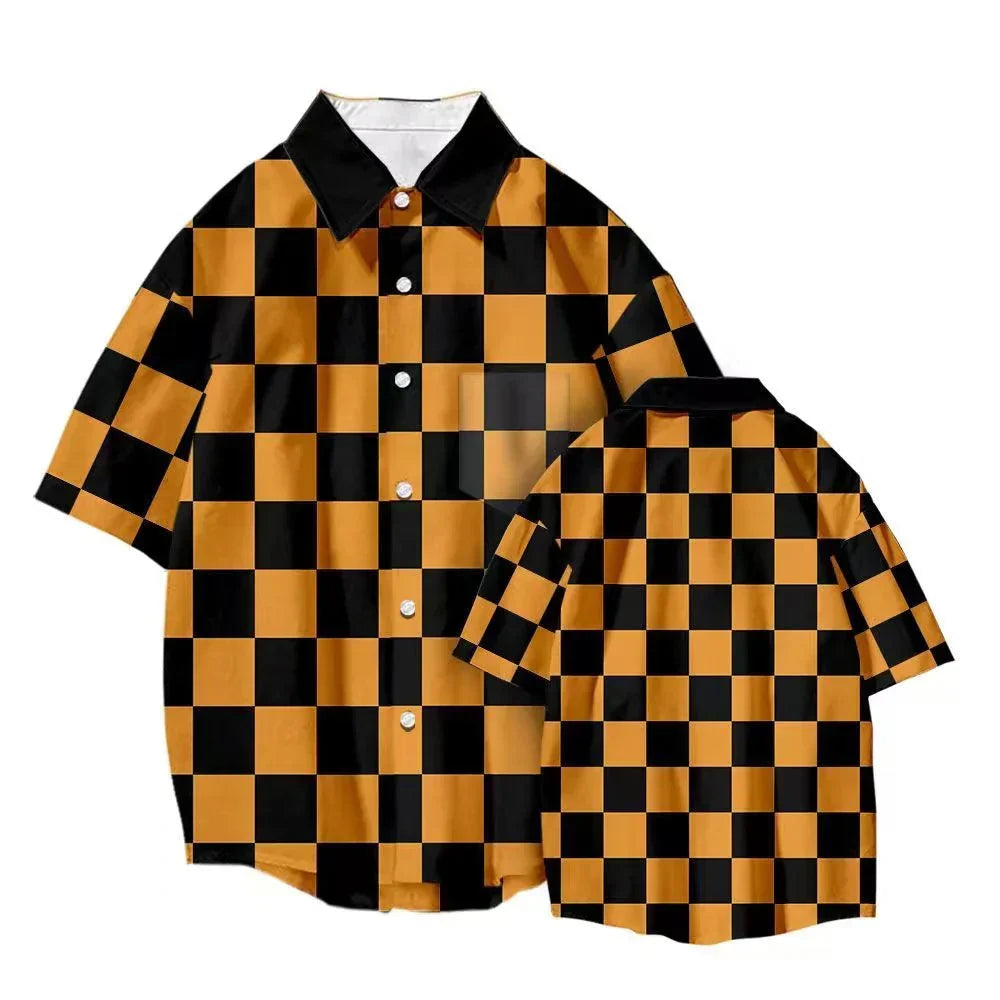 T-shirt Tanjirou/Nezuko, nouveauté été, coupe ample, chemise COS imprimée, tendance jeune décontractée, polyvalente