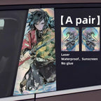 Autocollants laser de décoration de personnage pour colonne de voiture Tanjirou/Nezuko