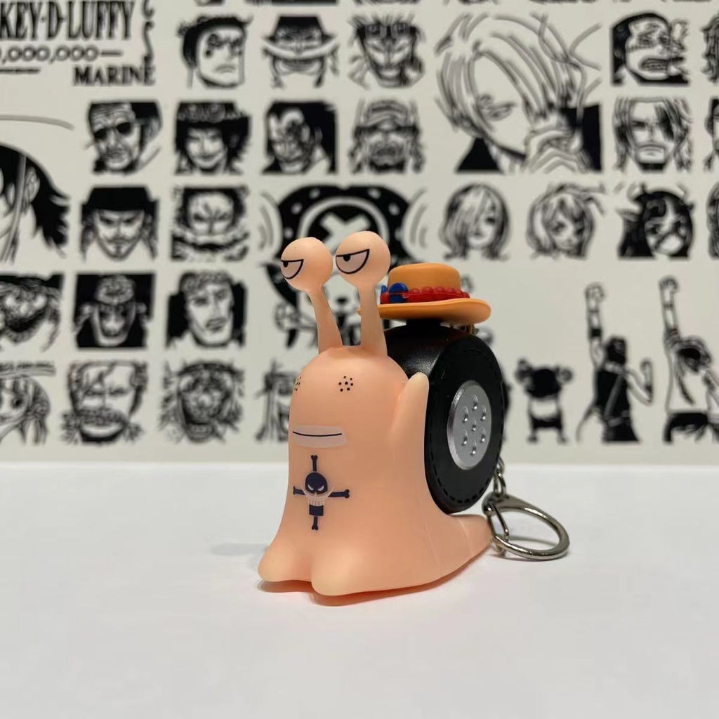Porte-clés jouet sonore Den Den Mushi Luffy/Ace/Sabo, rétention sonore exclusive, plaisir d'accompagner