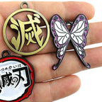 Ensemble de porte-clés Demon Slayer Tanjiro Kamado à collectionner, pendentifs en métal et répliques d'épées d'anime