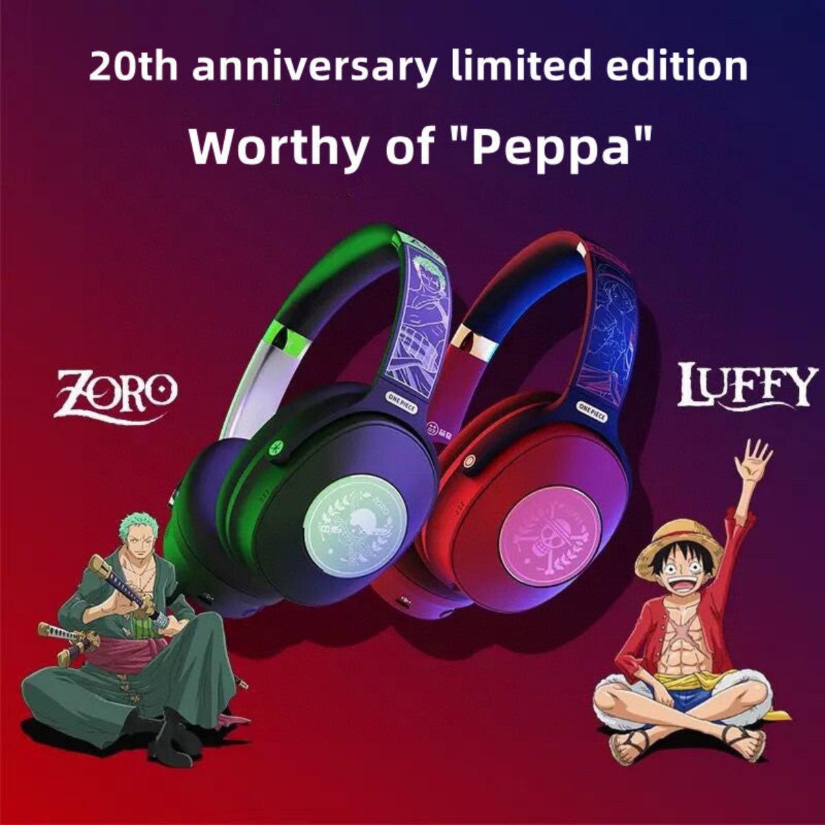 Casque Bluetooth à réduction de bruit Luffy/Zoro 20e anniversaire