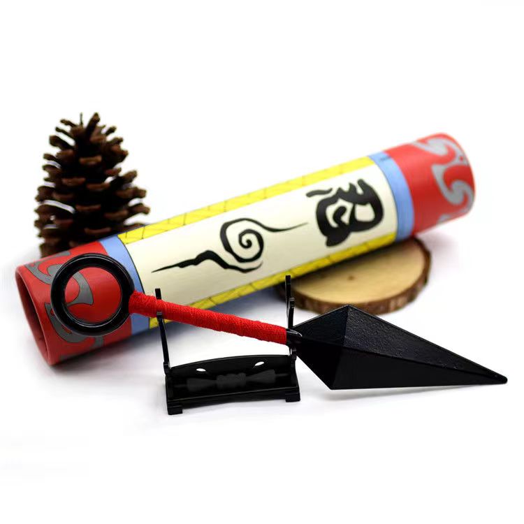 Accessoire de Cosplay Naruto Uzumaki Ninja Kunai, Kunai en métal avec emballage en rouleau