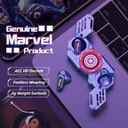 Écouteurs sans fil TWS Bluetooth 5.4 Marvel Iron Man Captain America Fidget Spinner, écouteurs sans fil à rabat magnétique Mecha en alliage de zinc