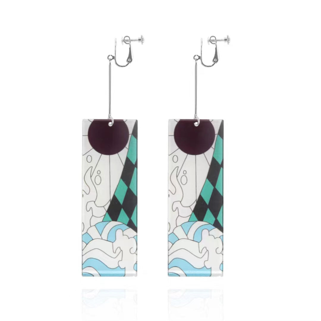 Magnifiques boucles d'oreilles Tanjirou/Nezuko pour un charme unique