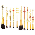 Naruto Gaara Anime Makeup Brush Set, Akatsuki Kunai Sharingan Cosmetic Brushes with Storage Bag