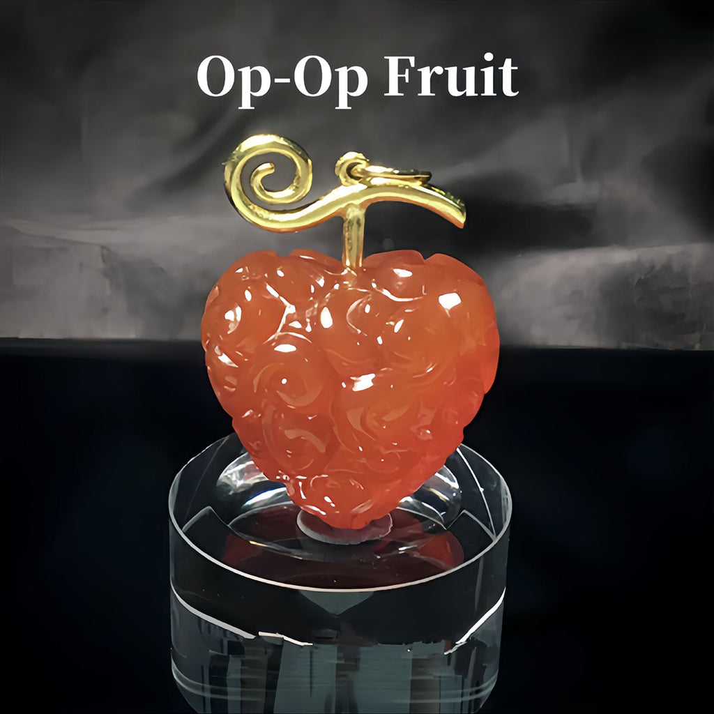 Ensemble collier et pendentif en agate naturelle faits à la main Luffy Fruit du démon