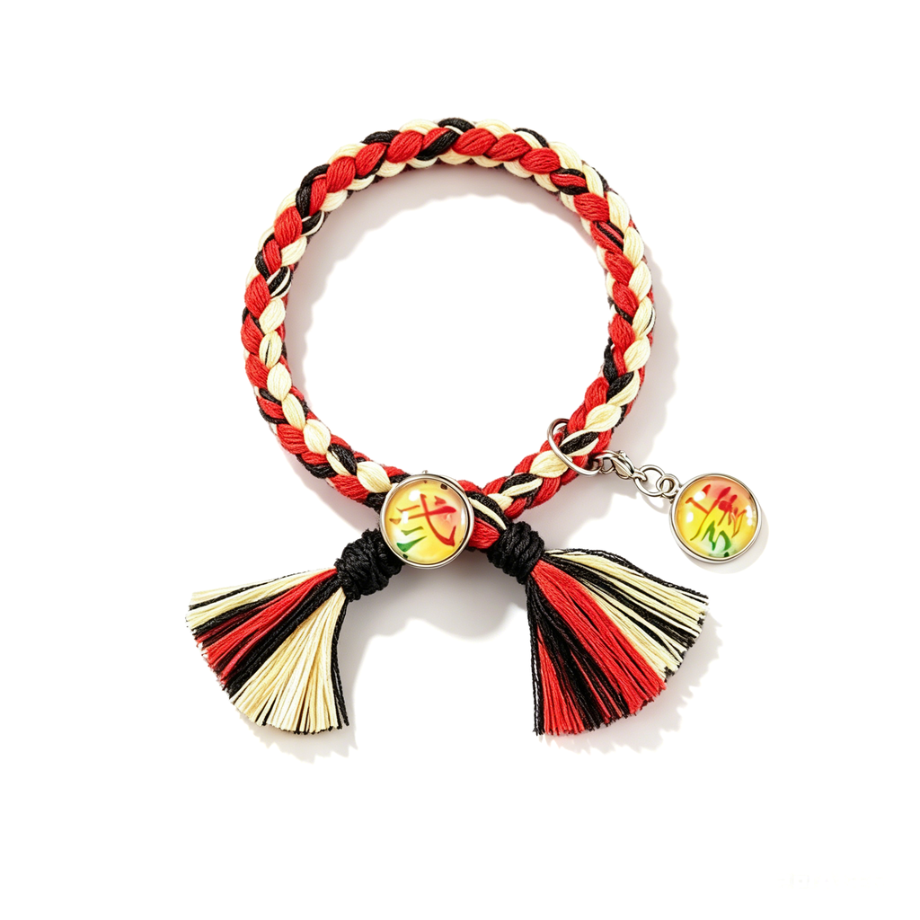 Bracelet tressé réglable Démon supérieur de Demon Slayer, Breloque Anime à pompon
