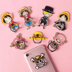 Support de téléphone autocollant à l'effigie des personnages Luffy/Chopper/Sanji