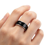 Naruto Sasuke Mangekyo Sharingan Spinner Ring, Rotatable Anime Titanium Steel Ring