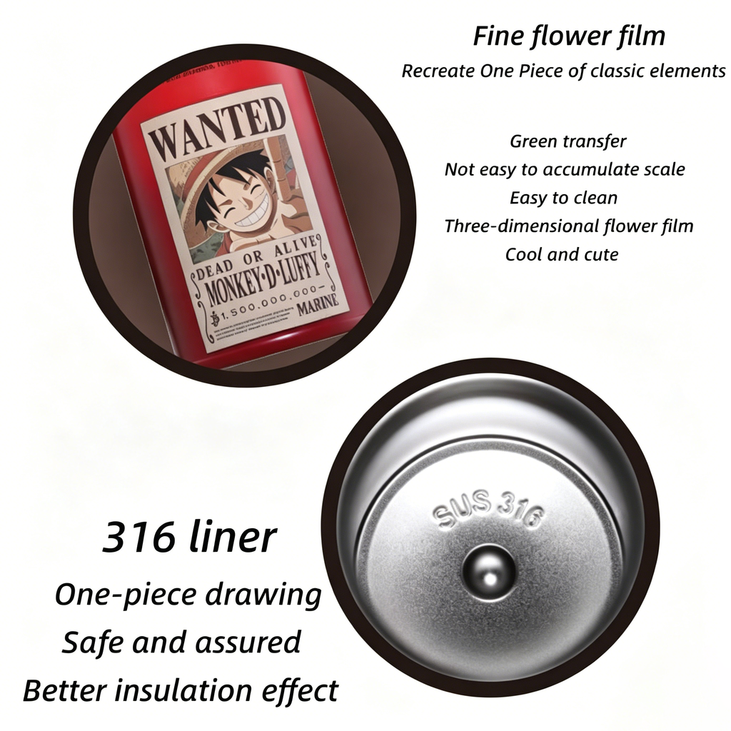 Luffy/Zoro/Chopper vacuum stainless steel insulated cup
